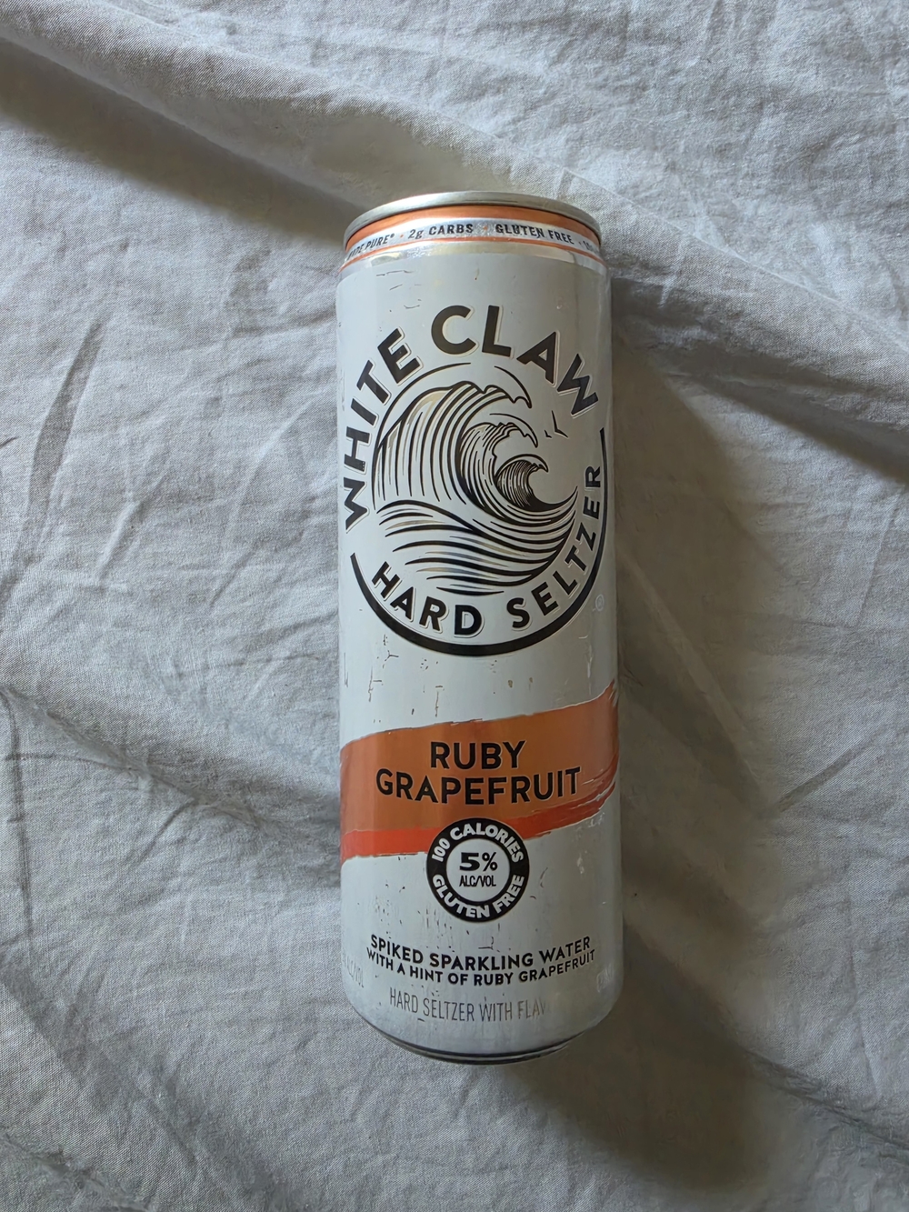 White Claw Ruby Grapefruit Hard Seltzer Can Candle - White & Orange